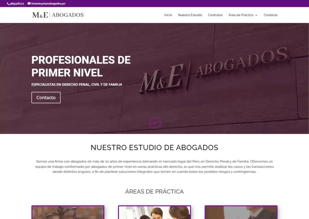 Las paginas web de los estudios de abogados en lima peru mejor posicionadas en google myeabogados - Servicio de Diseño de Páginas Web para Empresas en Lima - Perú