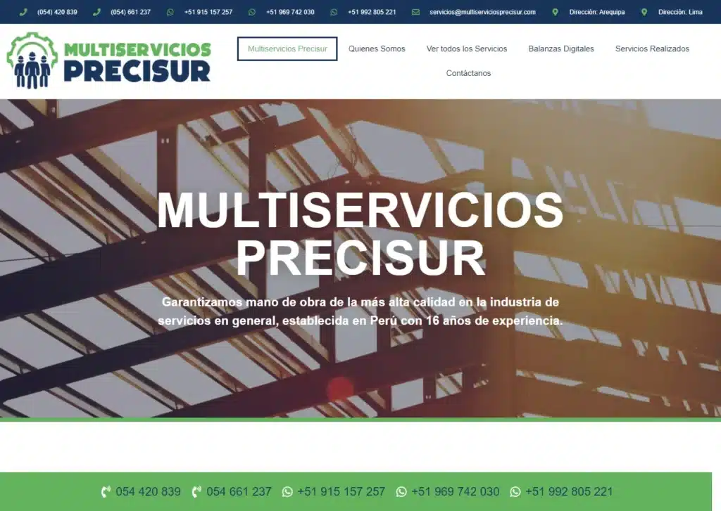 las mejores plantillas para paginas web para estudios contables en lima peru multiserviciosprecisur - Servicio de Diseño de Páginas Web para Empresas en Lima - Perú