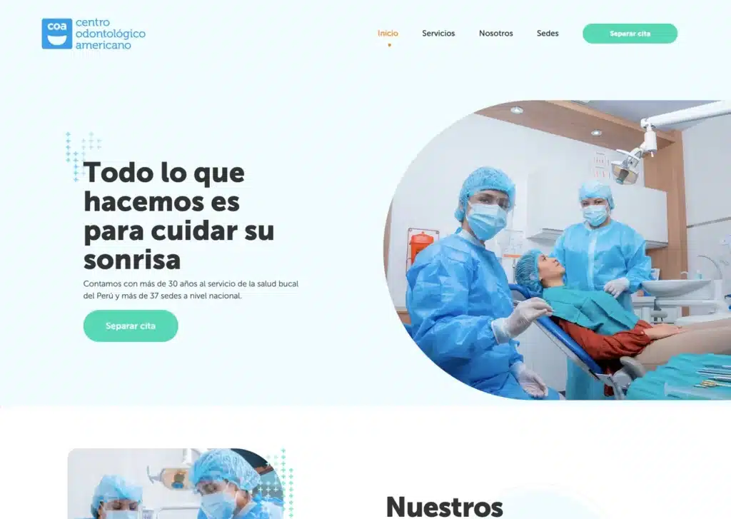 las paginas web de centros odontologicos en lima peru mejor posicionadas en google centro odontologico americano - Servicio de Diseño de Páginas Web para Empresas en Lima - Perú