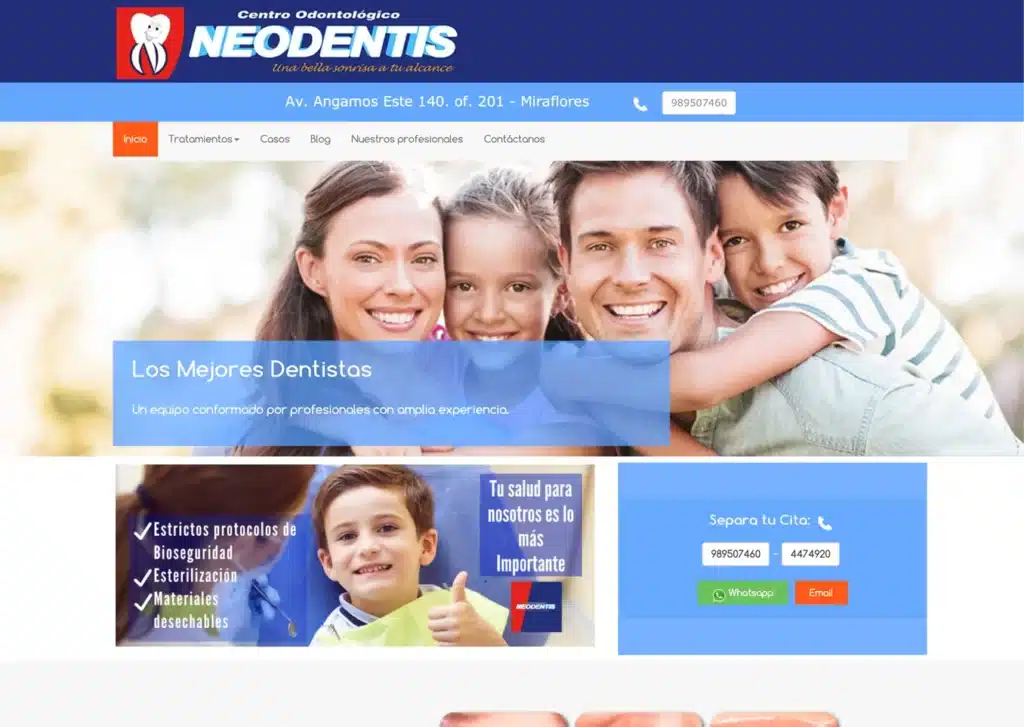 las paginas web de centros odontologicos en lima peru mejor posicionadas en google centro odontologico neodentis - Servicio de Diseño de Páginas Web para Empresas en Lima - Perú