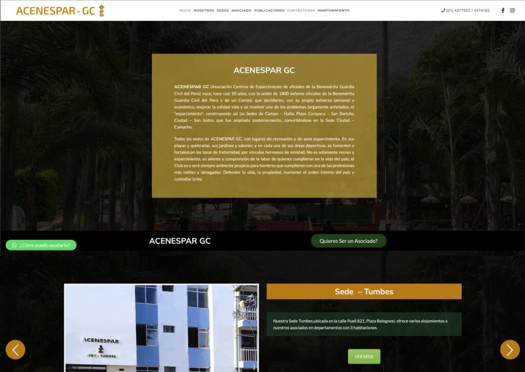 las paginas web de clubes en lima peru mejor posicionadas en google acenespar gc - Servicio de Diseño de Páginas Web para Empresas en Lima - Perú