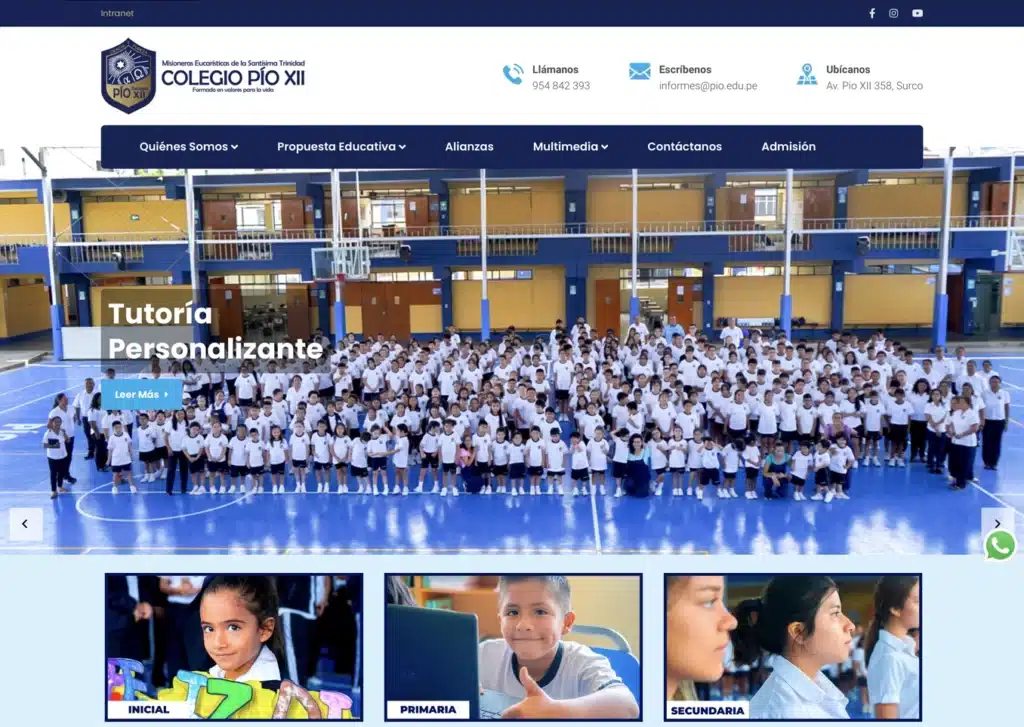 las paginas web de colegios en lima peru mejor posicionadas en google colegio pio xii - Servicio de Diseño de Páginas Web para Empresas en Lima - Perú