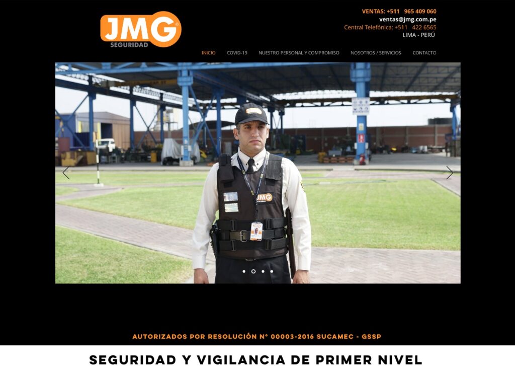 las paginas web de companias de seguridad en lima peru mejor posicionadas en google JMG - Servicio de Diseño de Páginas Web para Empresas en Lima - Perú