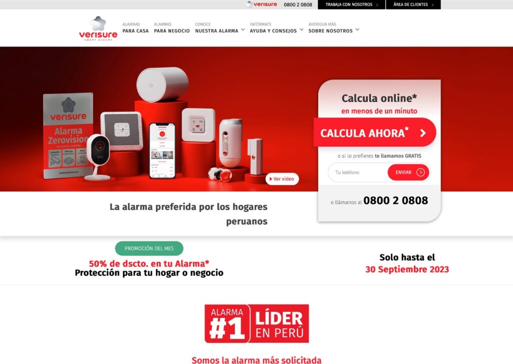 las paginas web de companias de seguridad en lima peru mejor posicionadas en google verisure - Servicio de Diseño de Páginas Web para Empresas en Lima - Perú