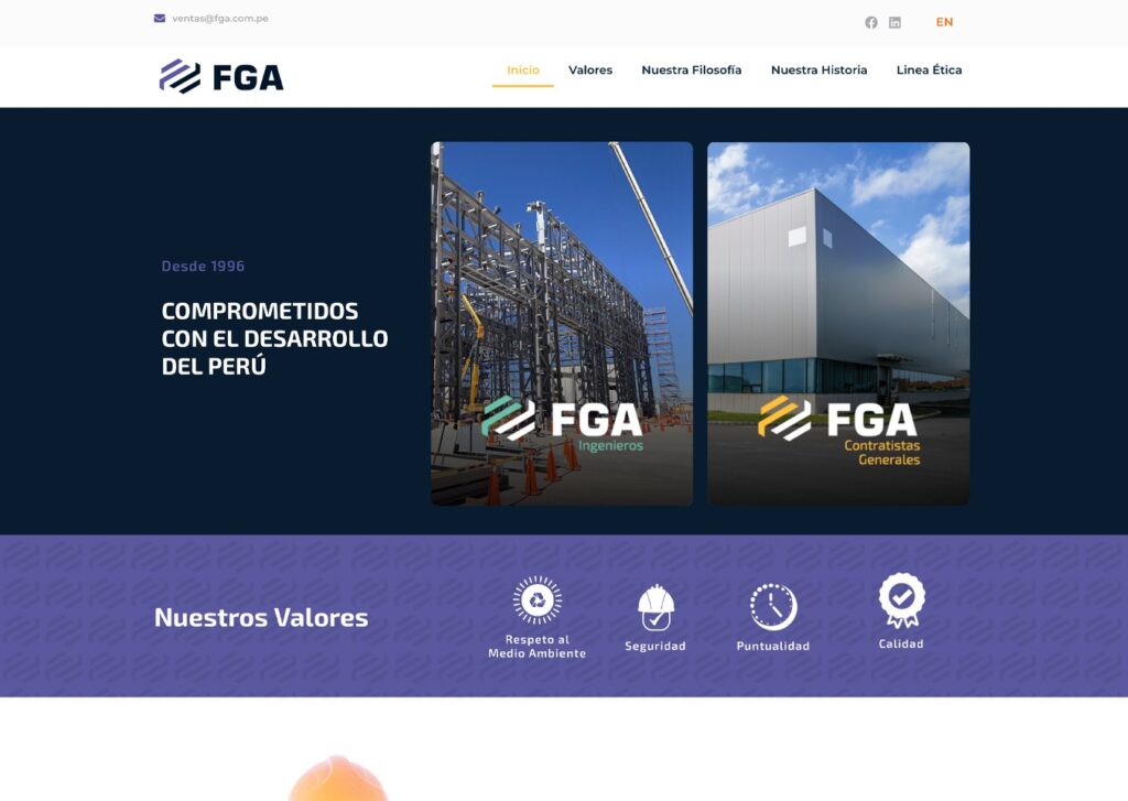 las paginas web de companias industriales en lima peru mejor posicionadas en google fga - Servicio de Diseño de Páginas Web para Empresas en Lima - Perú