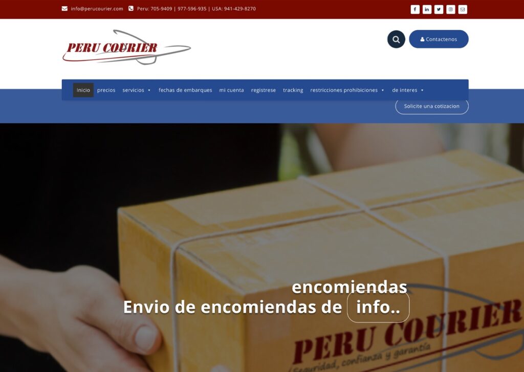 las paginas web de couriers en lima peru mejor posicionadas en google peru Courier - Servicio de Diseño de Páginas Web para Empresas en Lima - Perú