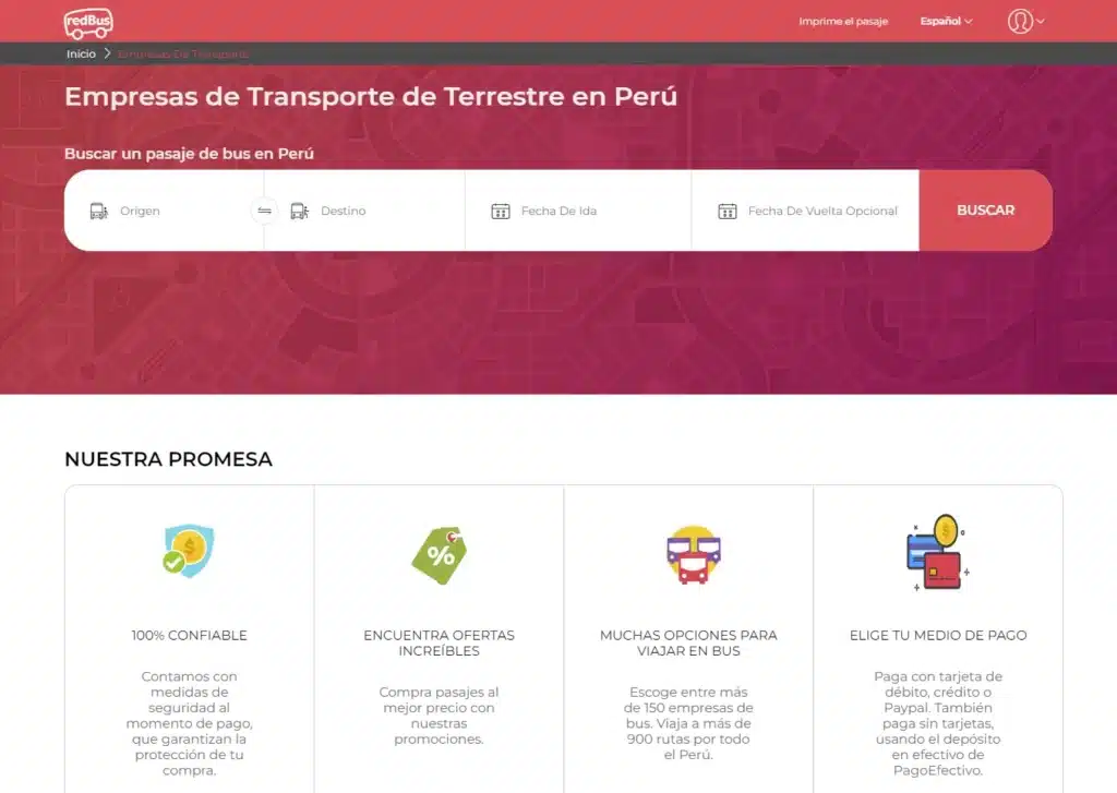 las paginas web de empresas de transporte en lima peru mejor posicionadas en google redbus - Servicio de Diseño de Páginas Web para Empresas en Lima - Perú