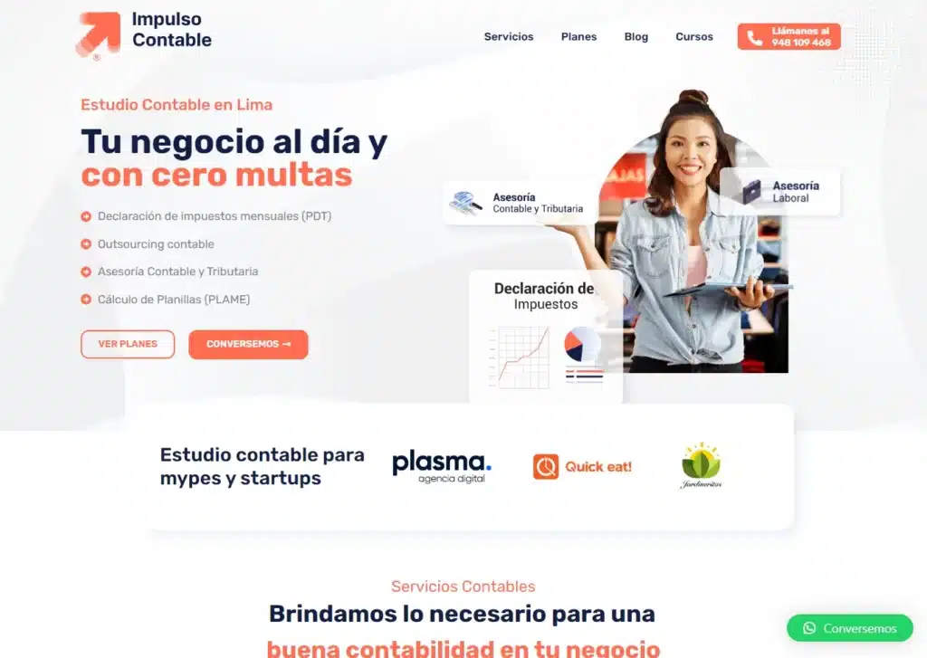 las paginas web de estudios contables en lima peru mejor posicionadas en google impulsocontable - Servicio de Diseño de Páginas Web para Empresas en Lima - Perú
