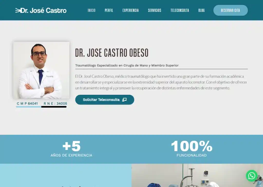 las paginas web de medicos en lima peru mejor posicionadas en google dr jose castro - Servicio de Diseño de Páginas Web para Empresas en Lima - Perú